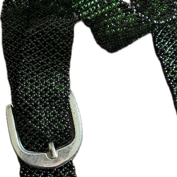 Beautiful beaded belt black and green beads floating belt loop bought in Mexico - Picture 2 of 6